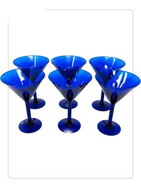 Cobalt Blue Martini Glass Stemware (set of 6)